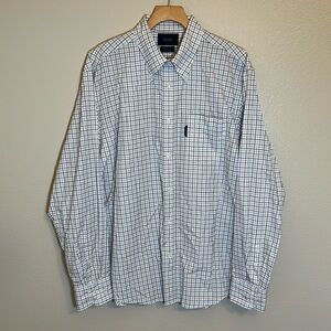 Faconnable Plaid Long Sleeve Button Down Cotton Shirt